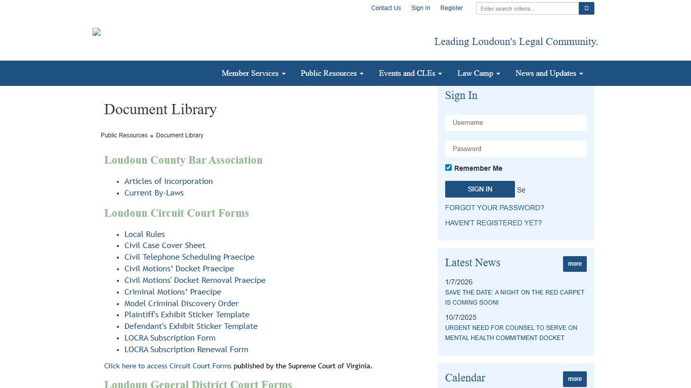 Court Forms - Loudoun County Bar Association